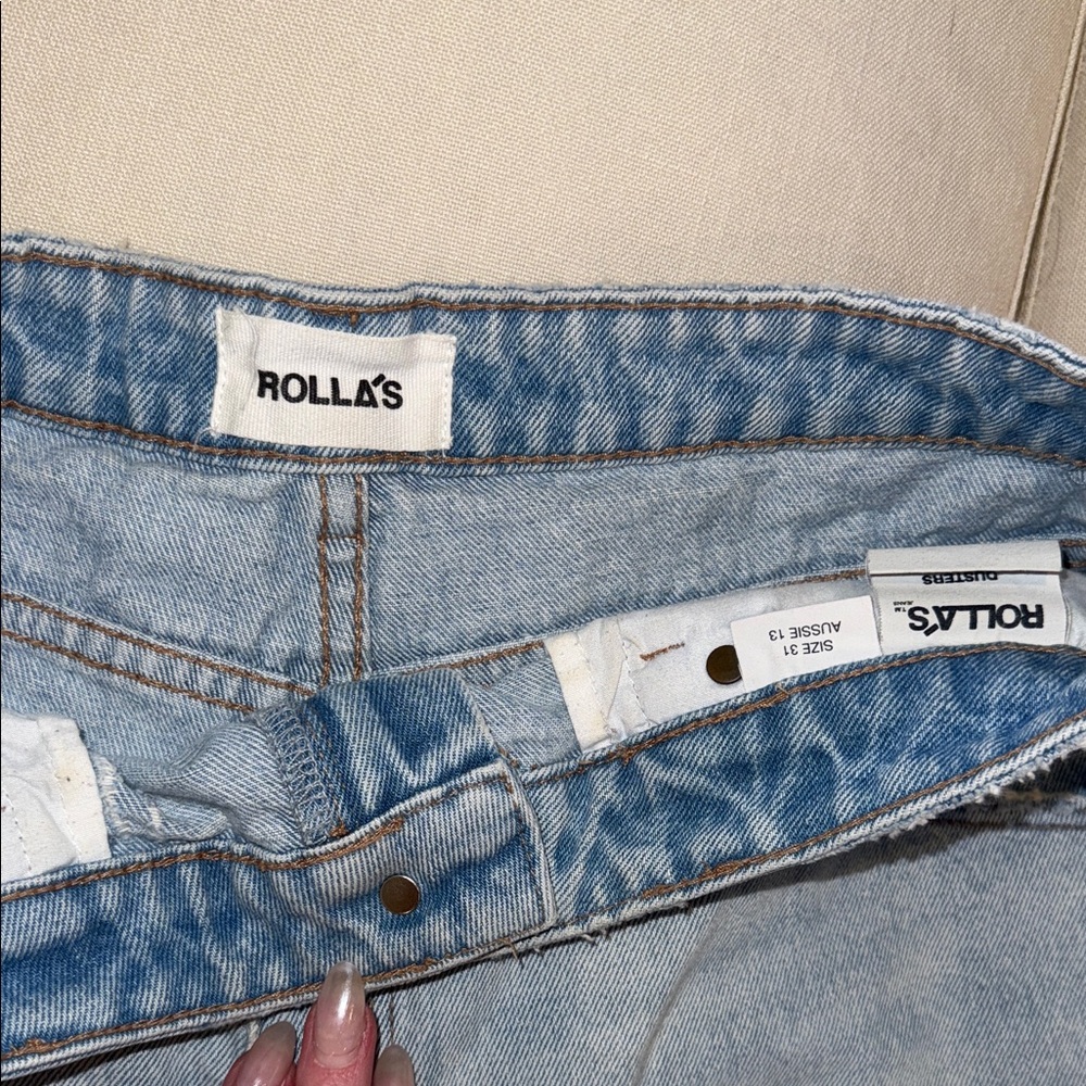 ROLLA'S Light Blue Distressed Jean Shorts - Picture 2 of 4